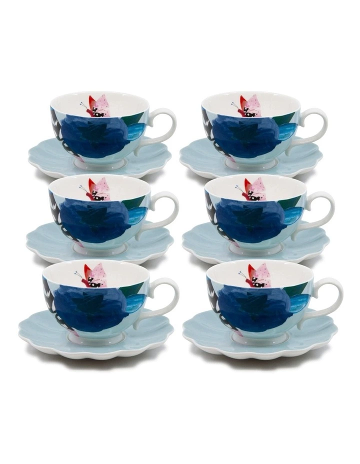 Salt&Pepper Willow Tea Cup & Saucer 240ml - Petal - Set of 6 1 Salt&Pepper Willow Tea Cup & Saucer 240ml - Petal - Set of 6