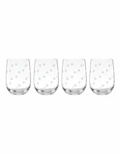 Kate spade new york Spade Clover Set of 4 Stemless Wine Glass