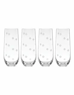 Kate spade new york Spade Clover Set of 4 Stemless Flute
