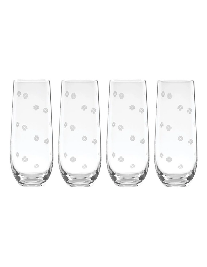 Kate spade new york Spade Clover Set of 4 Stemless Flute 1 Kate spade new york Spade Clover Set of 4 Stemless Flute