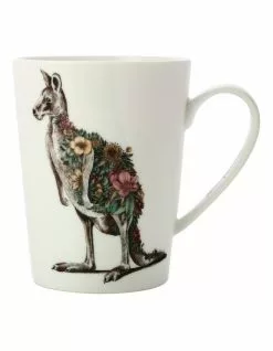 Maxwell & Williams Marini Ferlazzo Australian Families Tall Kangaroo 450ml Mug Gift Boxed White