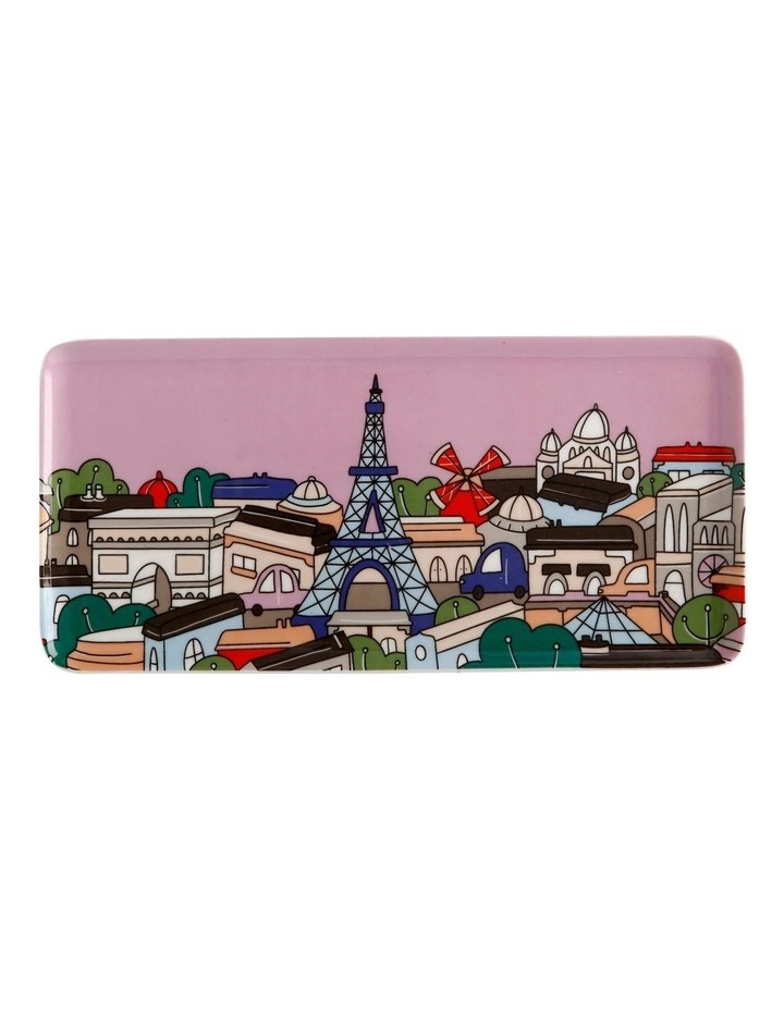 Maxwell & Williams Cities 25x12cm Paris Rectangle Plate Gift Boxed Pink 1 Maxwell & Williams Cities 25x12cm Paris Rectangle Plate Gift Boxed Pink