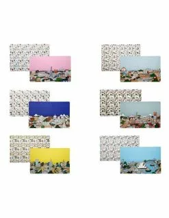 Maxwell & Williams Megan McKean Cities 43.5x28.5cm Reversible Placemat Blue 6 Pack