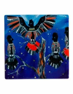 Maxwell & Williams Melanie Hava Jugaig-Bana-Wabu Ceramic 10cm Black Cockatoos Square Coaster