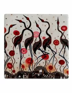 Maxwell & Williams Melanie Hava Jugaig-Bana-Wabu Ceramic 10cm Brolgas Square Coaster