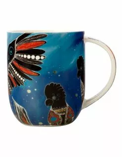 Maxwell & Williams Melanie Hava Jugaig Bana Wabu Black Cockatoos 440ml Mug Gift Boxed Blue