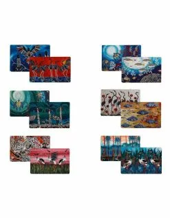 Maxwell & Williams Melanie Hava Jugaig-Bana-Wabu 43.5x28.5cm Reversible Placemat Blue 6 Pack