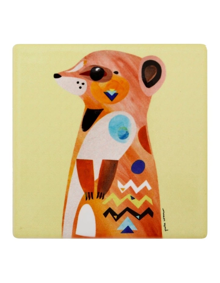 Maxwell & Williams Pete Cromer Wildlife Ceramic 9.5cm Meerkat Square Coaster 1 Maxwell & Williams Pete Cromer Wildlife Ceramic 9.5cm Meerkat Square Coaster