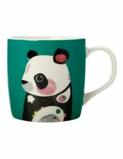 Maxwell & Williams Pete Cromer Wildlife 375ml Panda Mug Gift Boxed Dark Green