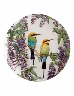 Maxwell & Williams Gardens Victoria Garden Friends 20cm Rainbow Bee-Eater Plate Gift Boxed White