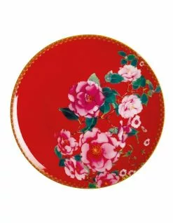 Maxwell & Williams Teas & C's Silk Road 19.5cm Coupe Plate Gift Boxed Red