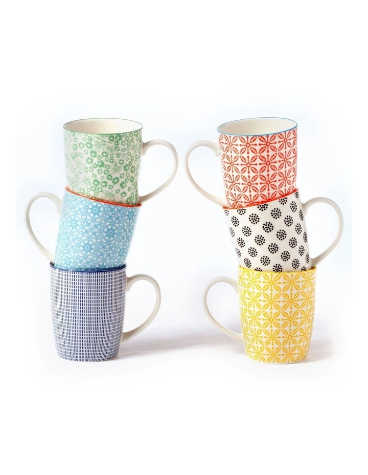 Cooper & Co Set of 6 Ceramic Viola Mugs 1 Cooper & Co Set of 6 Ceramic Viola Mugs