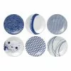 Royal Doulton Pacific 16cm Set of 6 Mixed Plates White/Blue