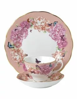 Royal Albert Miranda Kerr Hope Teacup Saucer & Plate Pink