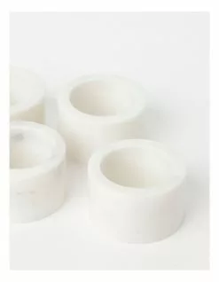 Heritage Marble Napkin Rings White 4 Pack -Dining Sales 800016220 3 720x928