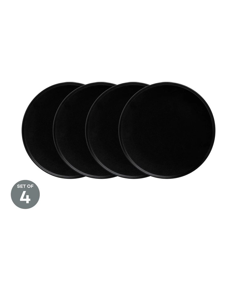 Maxwell & Williams Caviar High Rim Plate 24.5cm Black Set of 4 1 Maxwell & Williams Caviar High Rim Plate 24.5cm Black Set of 4