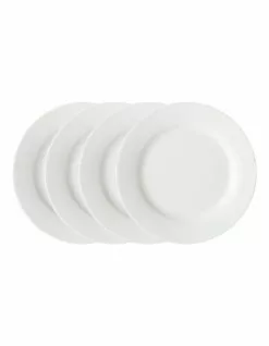 Maxwell & Williams White Basics Rim Entree Plate 23cm Set of 4