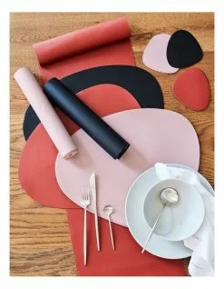 Vue Leather Look Table Runner - Black -Dining Sales 802025020 2 1 720x928