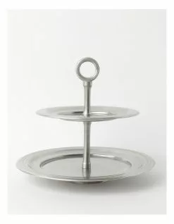 Heritage Pewter 2 Tiered Cake Stand