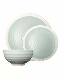 Jamie Oliver Rippled Circles 12 Piece Dinner Set - Baby Blue