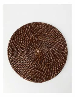Australian House & Garden Flat Rattan Placemat - Dark Stone