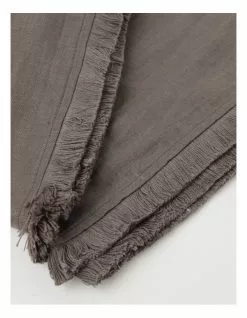 Australian House & Garden Fringed Linen Tablecloth Dark Stone -Dining Sales 804350530 4 720x928