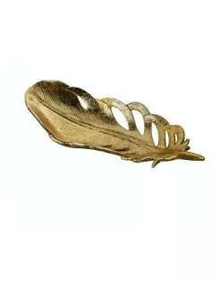 Koala Living Golden Resin Leaf Platter