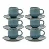 Salt&Pepper Hue Espresso Cup & Saucer - 85ml - Sage - Set of 6