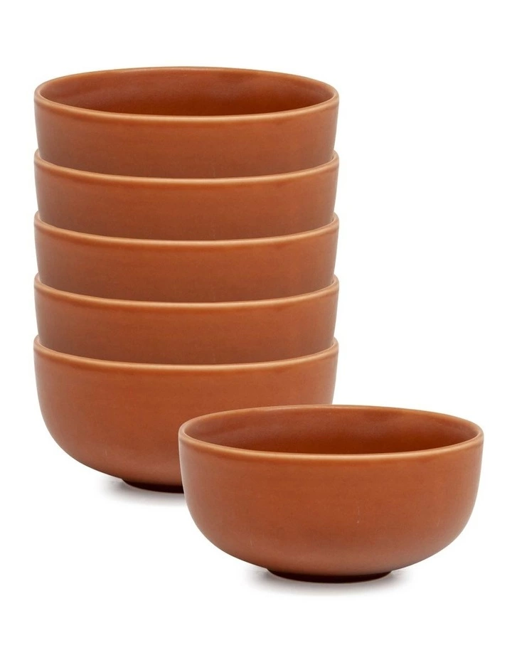 Salt&Pepper Hue Rice Bowl - Rust - Set of 6 - 12cm 1 Salt&Pepper Hue Rice Bowl - Rust - Set of 6 - 12cm