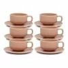 Salt&Pepper Hue Tea Cup & Saucer - 200ml - Blush - Set of 6