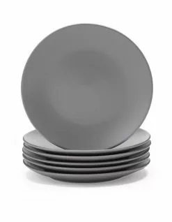 Cooper & Co 21cm Annisa Side Plate Set Of 6 Grey