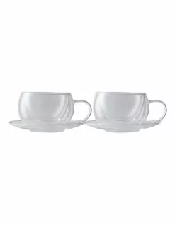 Maxwell & Williams Blend Set of 2 270ml Double Wall Cup & Saucer