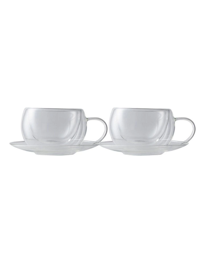 Maxwell & Williams Blend Set of 2 270ml Double Wall Cup & Saucer 1 Maxwell & Williams Blend Set of 2 270ml Double Wall Cup & Saucer