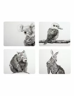 Maxwell & Williams Marini Ferlazzo Animals of Australia 34x26.5cm Set of 4 Gift Boxed Cork Back Placemat