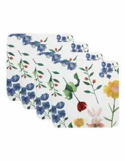 Maxwell & Williams Posy Cork Back Coaster 10.5cm Set of 4 Gift Boxed