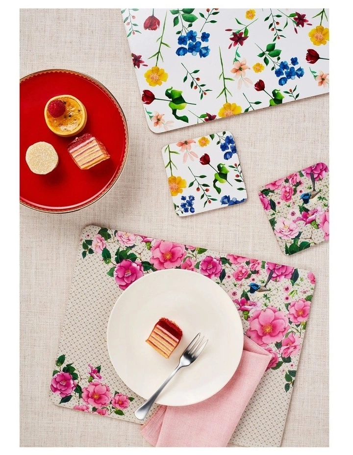 Maxwell & Williams Posy Cork Back Coaster 10.5cm Set of 4 Gift Boxed 2 Maxwell & Williams Posy Cork Back Coaster 10.5cm Set of 4 Gift Boxed - Image 2