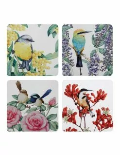 Maxwell & Williams Royal Botanic Gardens Garden Friends Set of 4 10.5cm Cork Back Coaster
