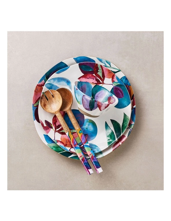 Maxwell & Williams Samba 31cm Mango Wood & Enamel Finish Salad Server 2 Maxwell & Williams Samba 31cm Mango Wood & Enamel Finish Salad Server - Image 2