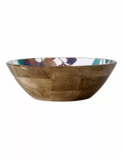 Maxwell & Williams Samba 34cm Mango Wood & Enamel Finish Serving Bowl