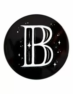 Maxwell & Williams The Letterettes Ceramic 10.5cm B Gift Boxed Round Coaster Black