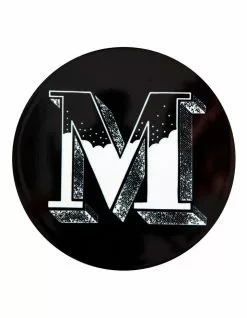 Maxwell & Williams The Letterettes Ceramic 10.5cm M Gift Boxed Round Coaster Black