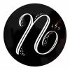 Maxwell & Williams The Letterettes Ceramic 10.5cm N Gift Boxed Round Coaster Black