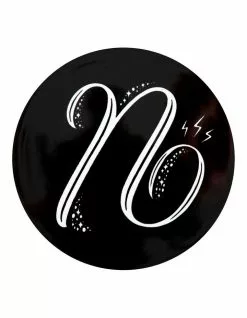 Maxwell & Williams The Letterettes Ceramic 10.5cm N Gift Boxed Round Coaster Black