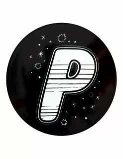 Maxwell & Williams The Letterettes Ceramic 10.5cm P Gift Boxed Round Coaster Black