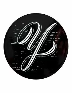 Maxwell & Williams The Letterettes Ceramic 10.5cm Y Gift Boxed Round Coaster Black