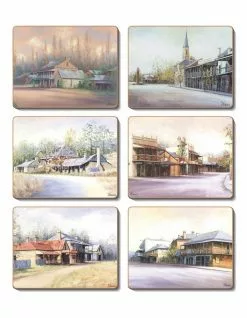 Cinnamon Country Towns Set of 6 Coasters