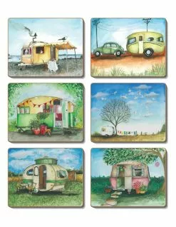 Cinnamon Vintage Caravan set of 6 Placemats
