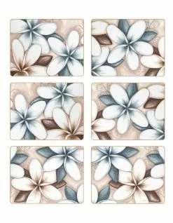 Cinnamon Ocean Frangipani Placemats Set of 6