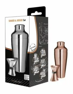 Uber Bar Tools Shaker & Jigger Set Copper