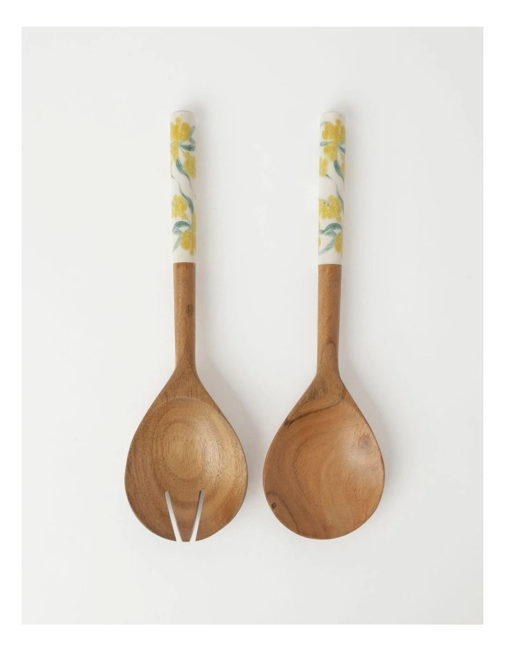 Australian House & Garden Summer Wattle Salad Server Set 2 1 Australian House & Garden Summer Wattle Salad Server Set 2